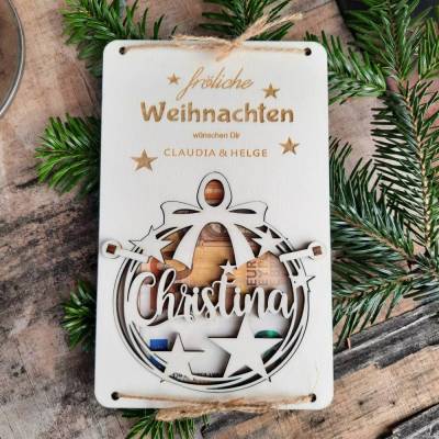 Personalisierter Geschenkanhänger & Weihnachtsbaumschmuck aus Holz – Adventsdeko mit Gravur
