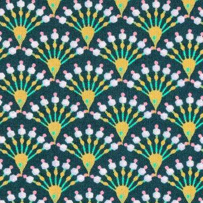 Popeline-Druck mit Pfau 165 g/lfm | 1,46 m breit | 100 % Baumwolle | Baumwollstoff Meterware