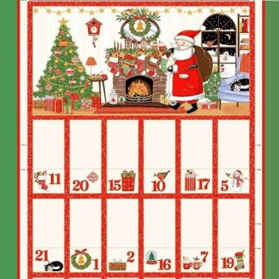 Patchwork Adventskalender aus Stoff – 24 Taschen Wandbehang zum Selbstbefüllen & Wiederverwenden, Weihnachskalender