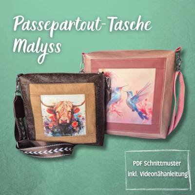 eBook Passepartout-Tasche Malyss, PDF-Schnittmuster in 4 Größen inkl. Videonähanleitung