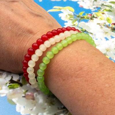 Reggae Perlenarmband Set – Boho Hippie Schmuck, Unikat handgemacht, Geschenkidee Weihnachten Unisex
