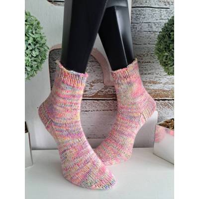 Dicke gestrickte  Kuschelsocken  Gr.36/37 Rosa/ Bunt