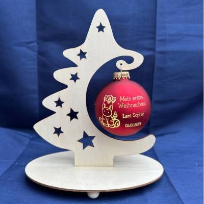 Mein erstes Weihnachten - Personalisierte Weihnachtskugel mit Lasergravur