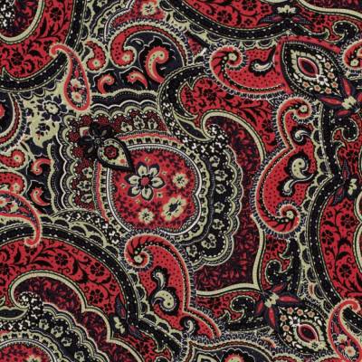 Rest: 1,45m x 1,47m Viskose Twill Paisley weinrot