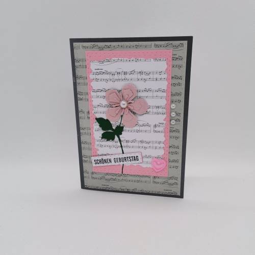 Handgemachte Klappkarte zum Geburtstag – Blumige Glückwünsche für Frauen, Mama & Oma – No