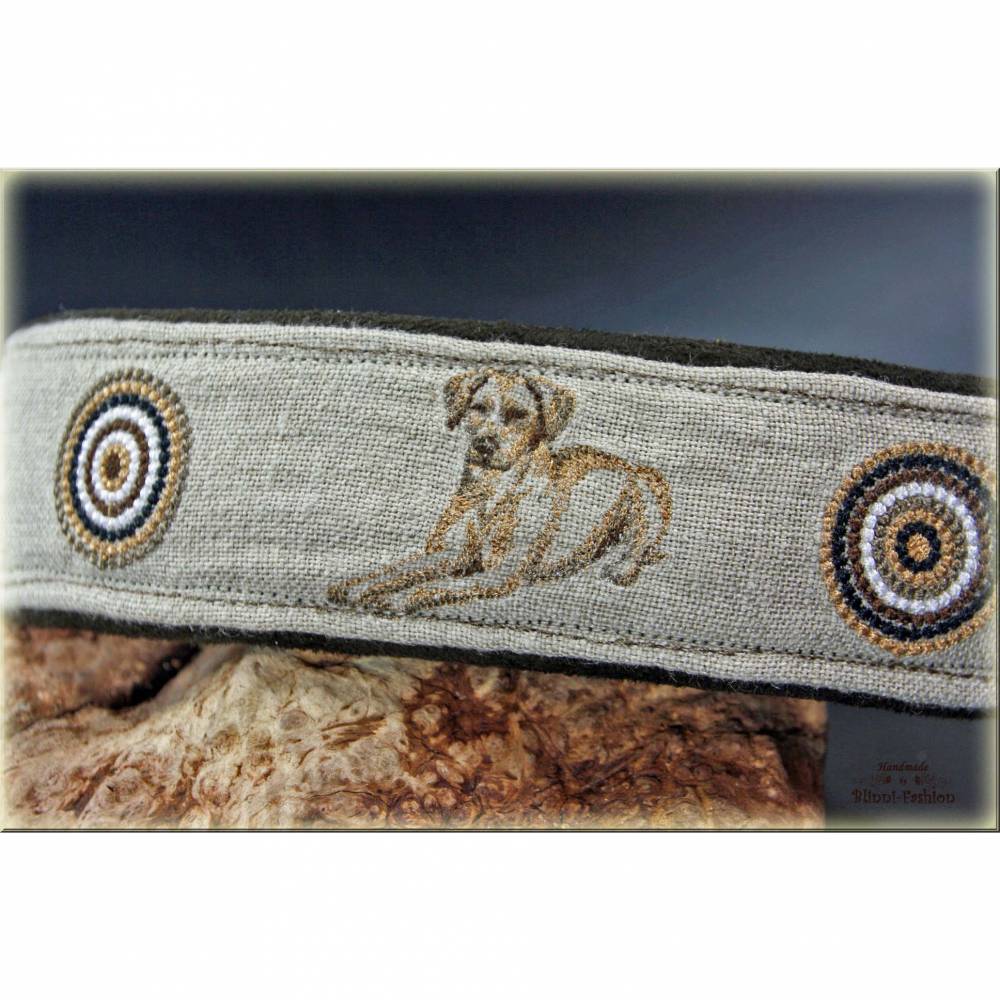 Halsband RHODESIAN RIDGEBACK mit Zugstopp fr deinen Hund, Hundehalsband  bestickt, Martingale