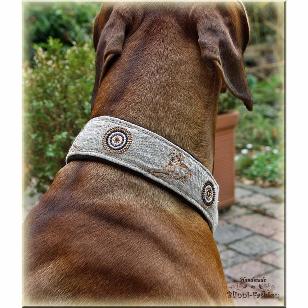 Halsband RHODESIAN RIDGEBACK mit Zugstopp fr deinen Hund, Hundehalsband  bestickt, Martingale