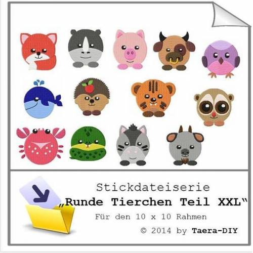 Stickdateiserie "Runde Tierchen XXL" S59