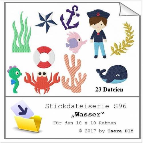 Stickdatei S96 Wasser
