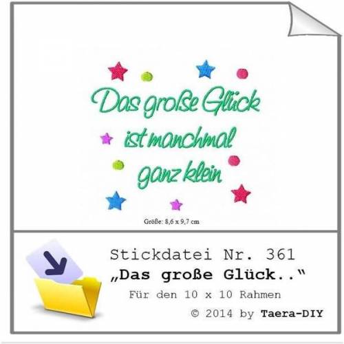 Stickdatei "Das große Glück..."