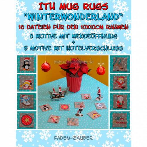 Mug Rugs Winterwonderland für 10x10cm Rahmen