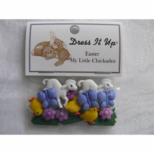 Dress it up Knöpfe   Küken und Lamm    (1 Pck.)   My Little Chickadee   Kinderknöpfe