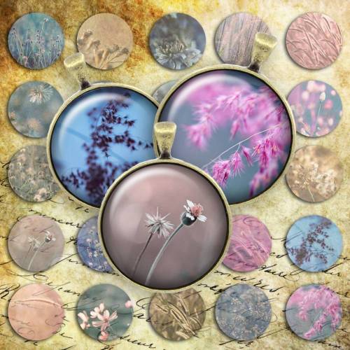 222 - Cabochon Vorlagen, 25mm 18mm 14mm 12mm, rund, Cabochon Motive, Bottle Cap images Blumen Wiese floral 