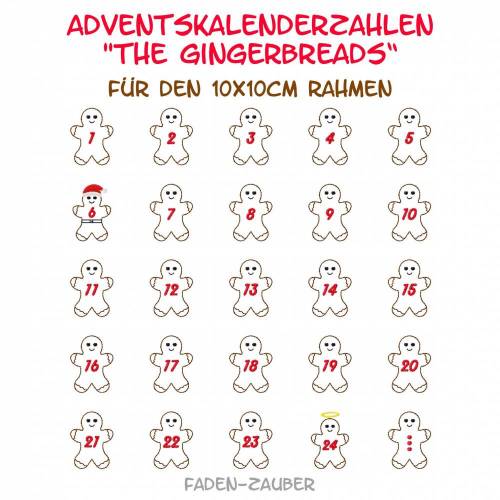 Adventskalenderzahlen The Gingerbreads 10x10