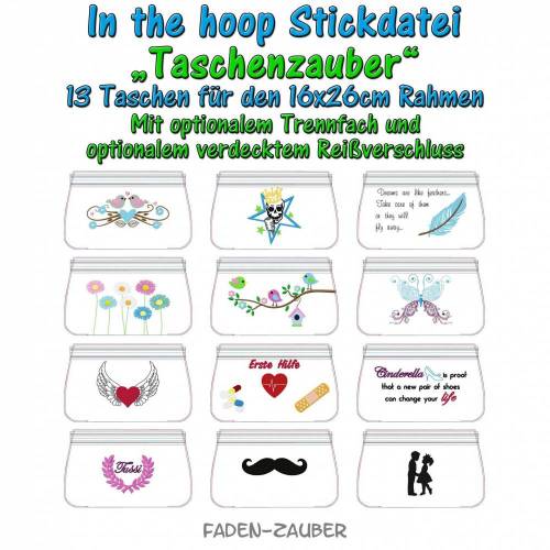 Taschenzauber ITH für den 16x26cm Rahmen