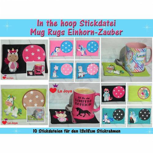 Mug Rugs Einhorn-Zauber für 13x18cm Rahmen