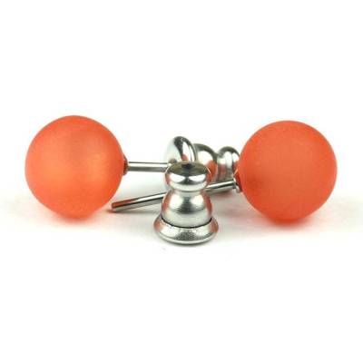 Polarisohrringe, orange matt, 8mm