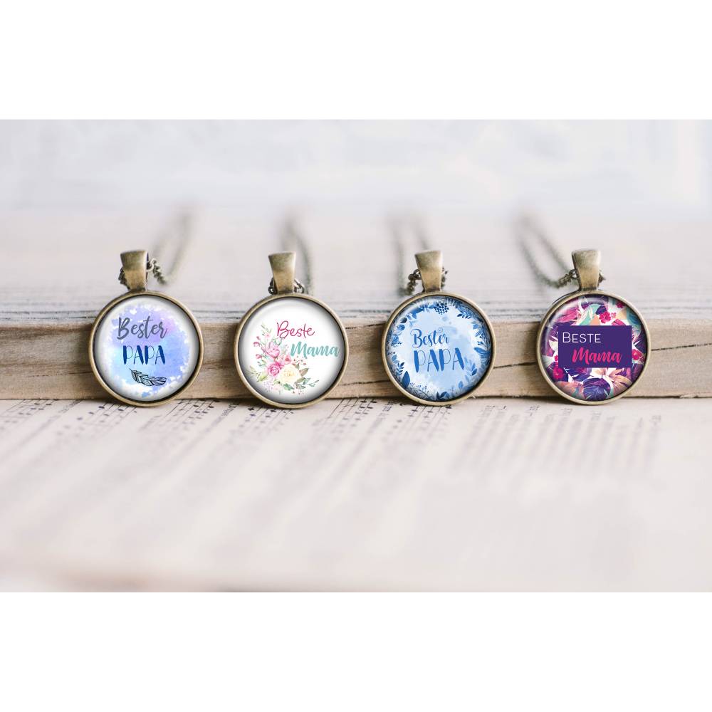 229 - Cabochon Vorlagen, 25mm 18mm 14mm 12mm, rund, Cabochon Motive, Bottle Cap images Beste Mama Bester Papa Bild 2