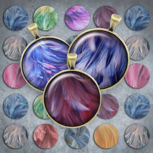 218 - Cabochon Vorlagen, 25mm 18mm 14mm 12mm, rund, Cabochon Motive, Bottle Cap images Federn