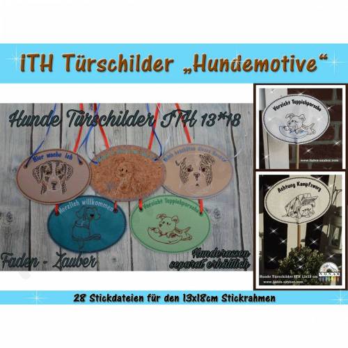 Türschilder Hundemotive ITH für den 13x18 Rahmen