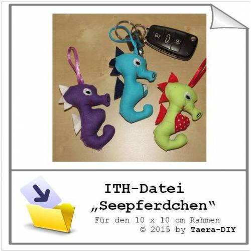 ITH-Datei Seepferdchen 10 x 10 cm Rahmen