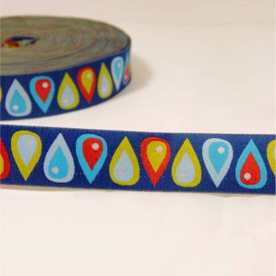 Webband Tropfen dunkelblau blau rot 2 Meter