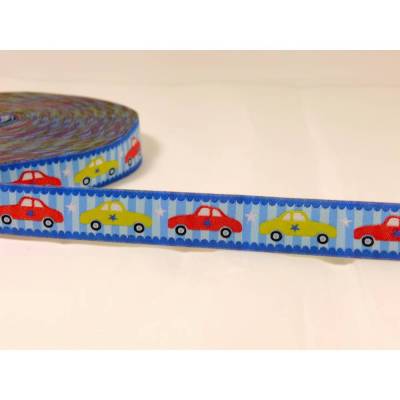Webband Auto Autos blau rot grün  2 Meter