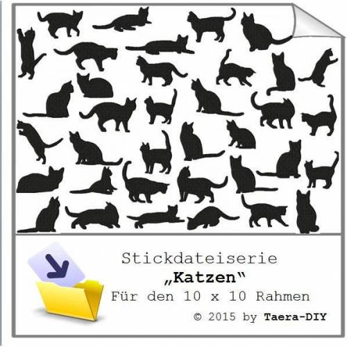 Stickdateiserie Katzen S71