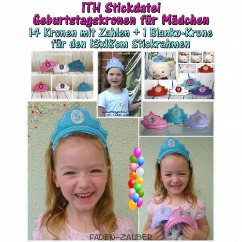 Geburtstagskronen für Mädchen ITH für 13x18 Rahmen