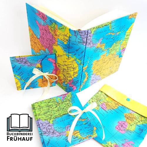 Urlaubsset bestehend aus Fotoalbum Tagebuch Buchtasche und CD Hülle