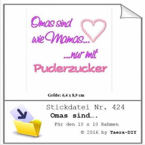 Stickdatei Spruch Omas sind Nr. 424