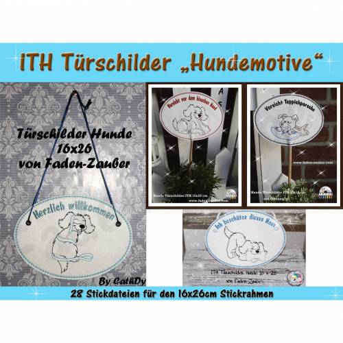 Türschilder Hundemotive ITH für den 16x26 Rahmen