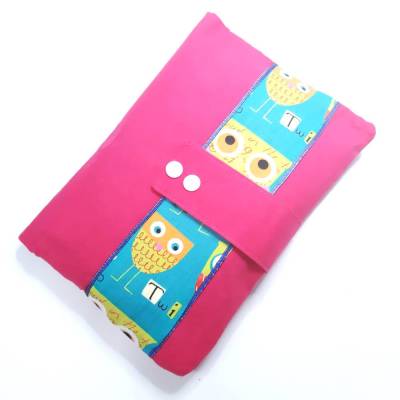 Windeltasche pink mit Eulen Motiv, Wickeltasche