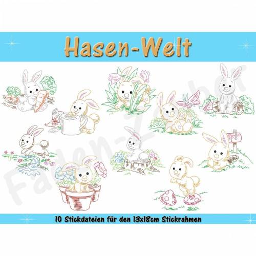 Hasen-Welt für den 13x18cm Rahmen