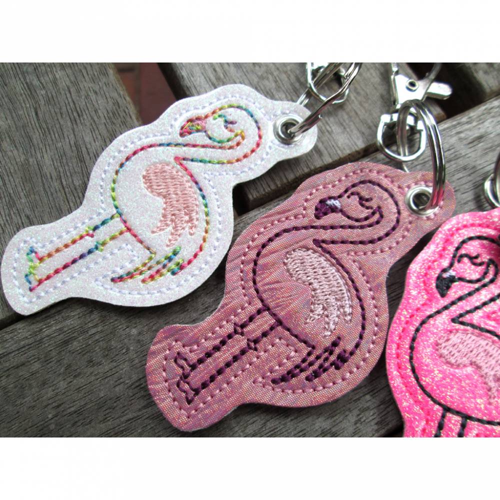 FLAMINGO Schlüsselanhänger pink Taschenanhänger personalisierbar mit Name/kurzemText Bild 2