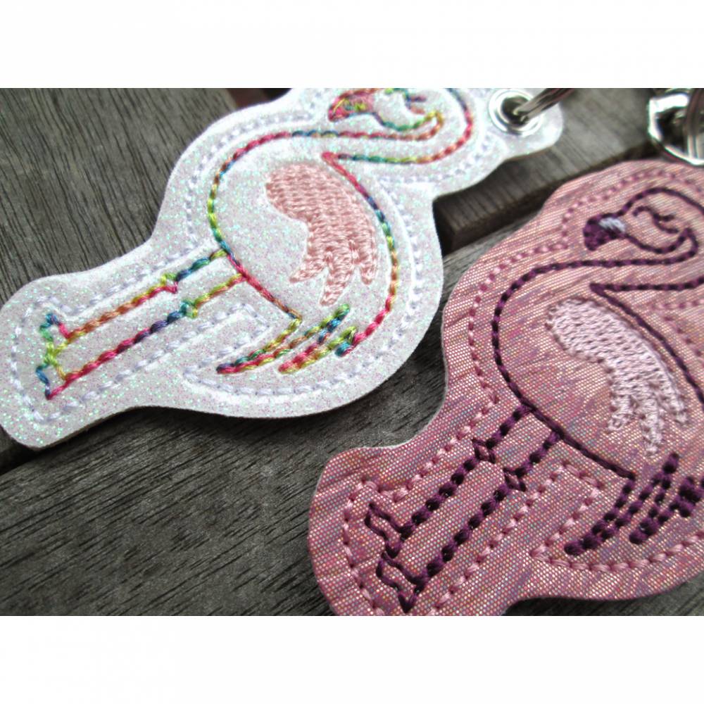 FLAMINGO Schlüsselanhänger pink Taschenanhänger personalisierbar mit Name/kurzemText Bild 4