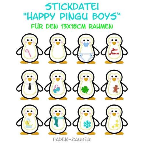 Happy Pingu Boys Motive für den 13x18cm Rahmen