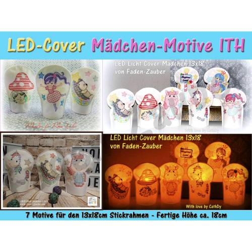 LED Kerzen-Cover Mädchen-Motive 13x18 Rahmen