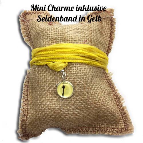 Seidenband inklusive Mini Charme nach Wahl