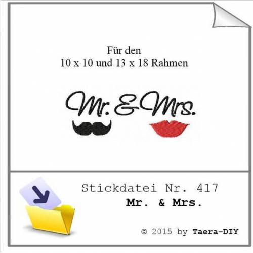 Stickdatei Mr & Mrs Nr. 417