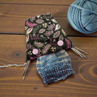 Nadelspielhalter, Nadelhalter für Strickspiele , Trio Nadelgarage geblümt