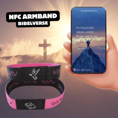 NFC Armband | Psalmen und Sprüche | Pink & Black