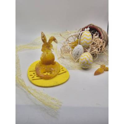 Eierhalter Hase Gelb-Gold
