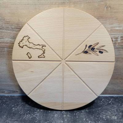 Pizzabrett personalisiert für Pizzaliebhaber und Italienfans, handgebrannt mit Motiv und Spruch | Holzbrett Pizza