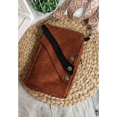 Umhängetasche/Handtasche klein (Farbbeispiel cognac) aus Polstercanvas in 36 Farben