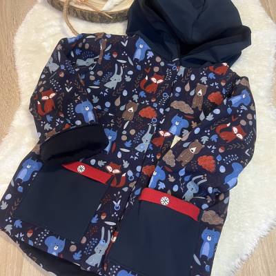 Softshelljacke mit Waldtieren – Größe 86 | Wetterfeste Kinderjacke für kleine Entdecker