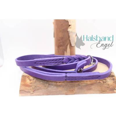 Retrieverleine aus Fettleder Purple 12 mm – verstellbare Moxonleine