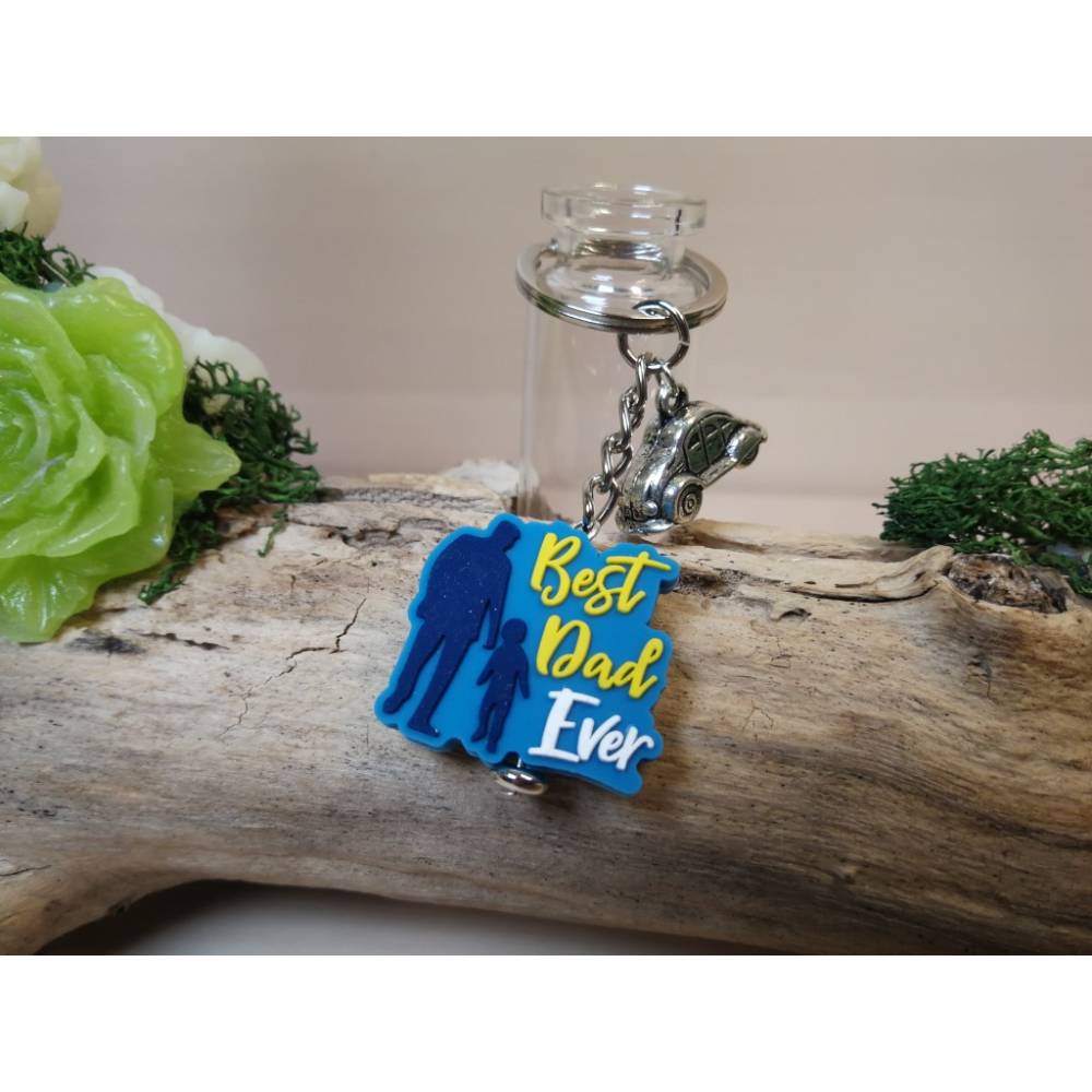 Vatertagsgeschenk Schlüsselanhänger aus Silikon mit Schriftzug – Geschenkidee zum Vatertag Bild 2