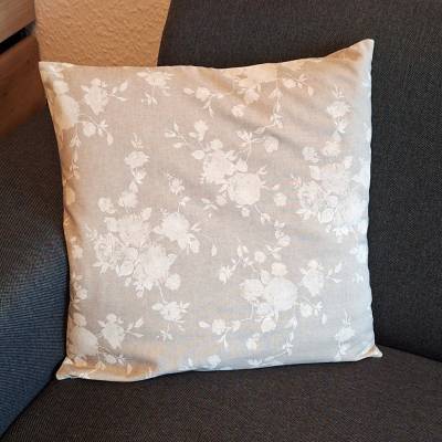 Kissenbezug beigefarben, Rosen, 45x45cm