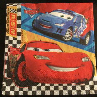 Servietten Kinder - Cars Autos schwarz-weiß 